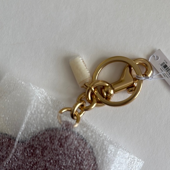 Coach CP368 Dark Ruby Leather Heart Coin Pouch Bag Charm Keychain NWT - Picture 10 of 13